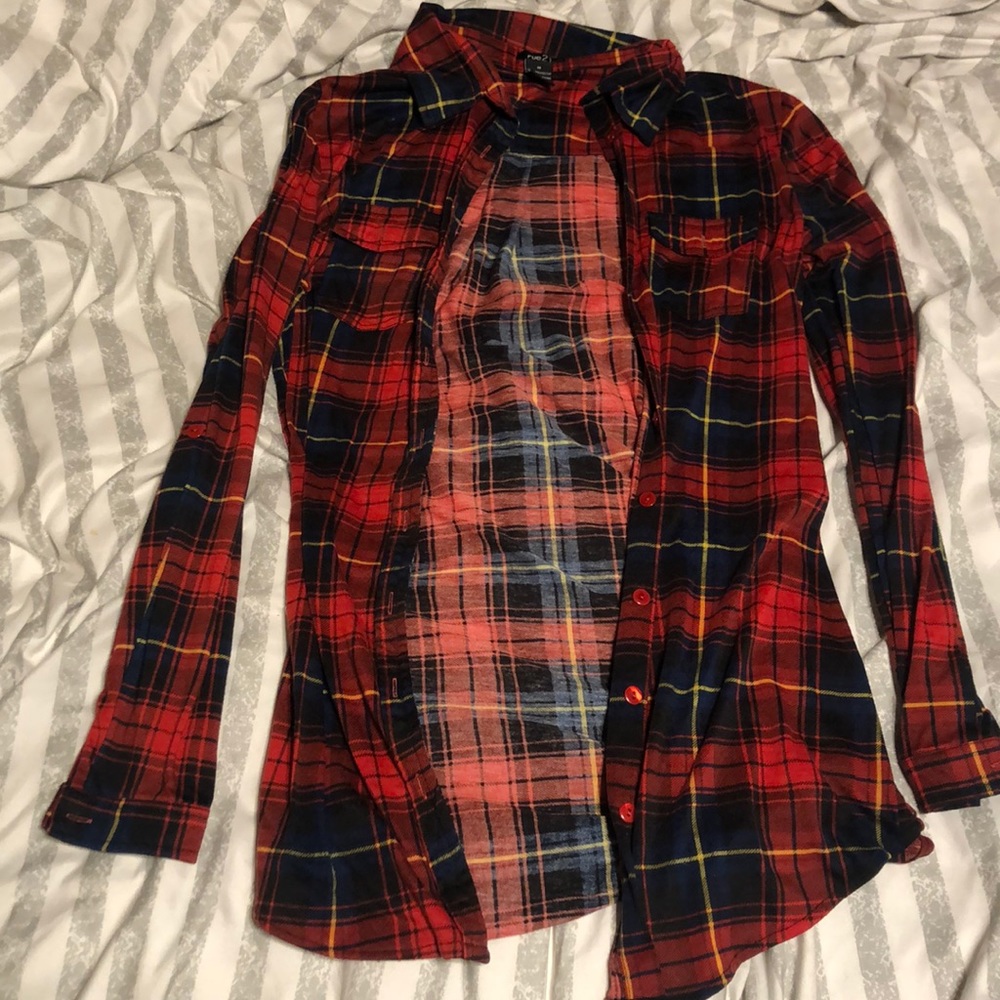 Red, Navy Blue, and Black Flannel w/ Yellow Detail